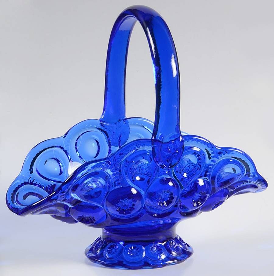Moon and Star Cobalt Blue Basket by Smith Glass -1