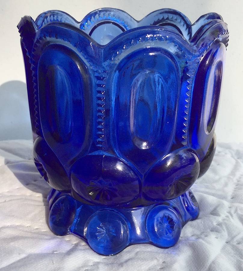 Moon and Star Cobalt Blue Open Sugar by Smith Glass -1