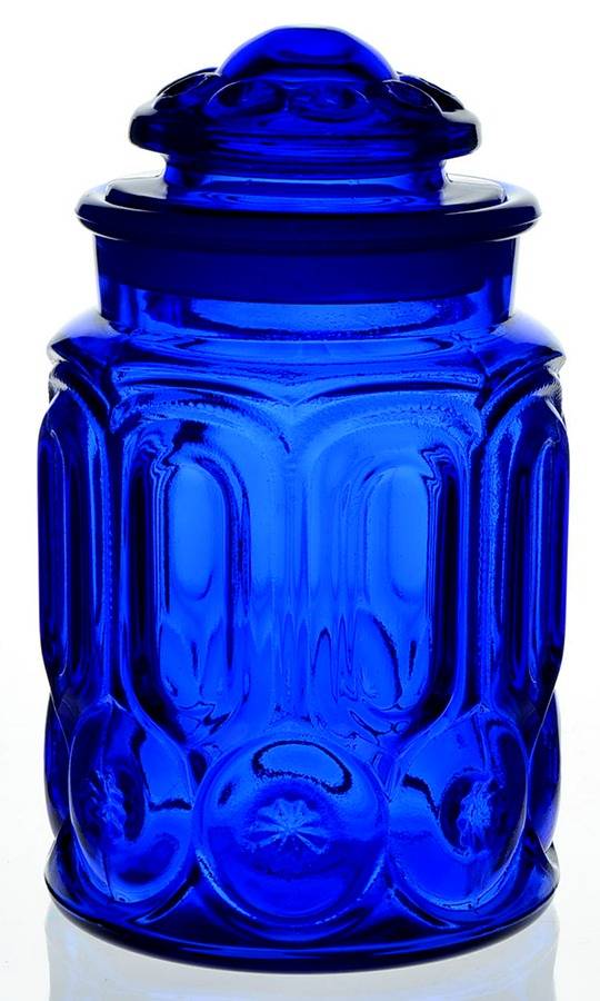 Moon and Star Cobalt Blue Large Canister & Lid by Smith Glass -1