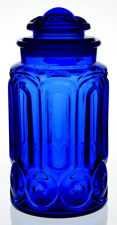 Moon and Star Cobalt Blue Extra Large Canister & Lid by Smith Glass -1