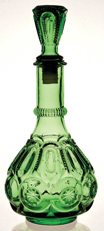 Moon and Star Green Decanter & Stopper by Smith Glass -1