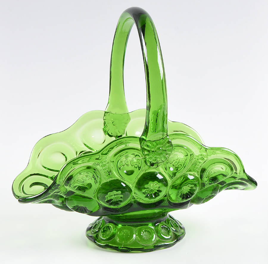 Moon and Star Green Basket by Smith Glass -1