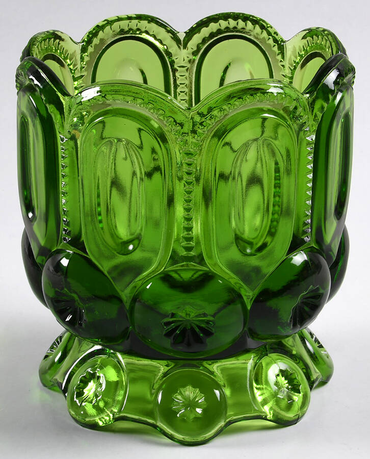 Moon and Star Green Sugar Bowl No Lid by Smith Glass -1