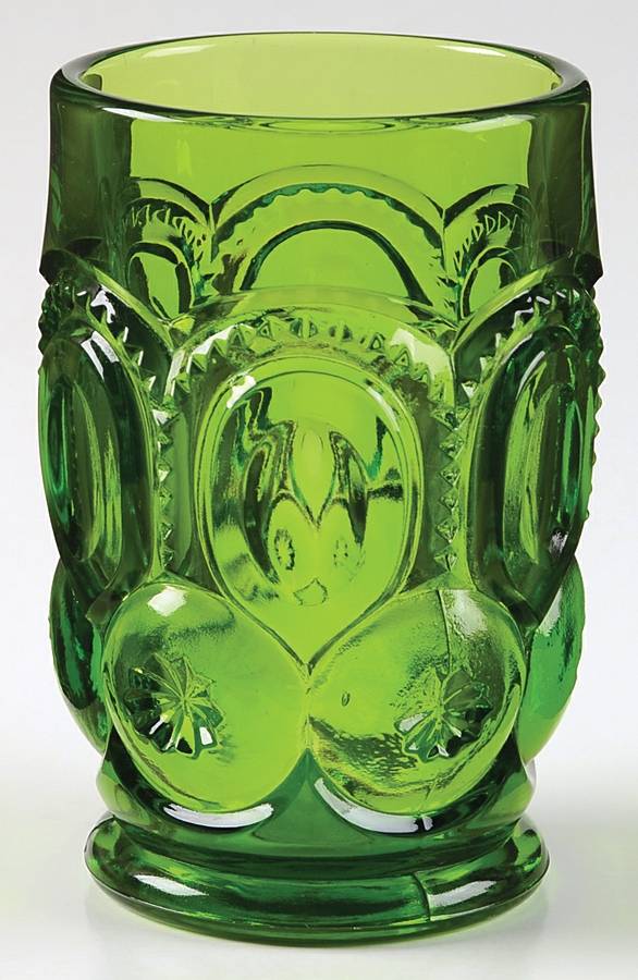 Moon and Star Green 7 Oz Footed Tumbler by Smith Glass -1
