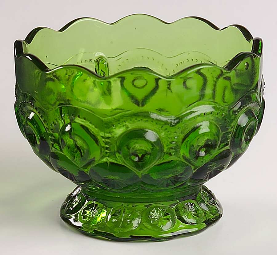 Moon and Star Green Candle Lamp, Globe For Plain Base by Smith Glass -1