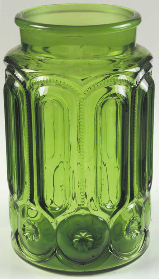 Moon and Star Green Extra Large Canister No Lid by Smith Glass -1