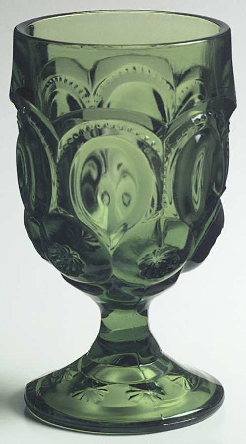 Moon and Star Green Water Goblet by Smith Glass -1