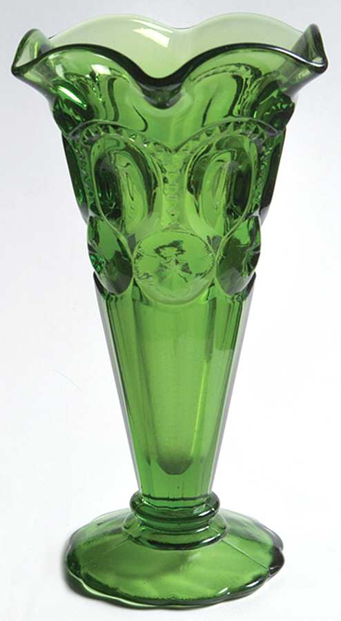 Moon and Star Green 6" Bud Vase by Smith Glass -1