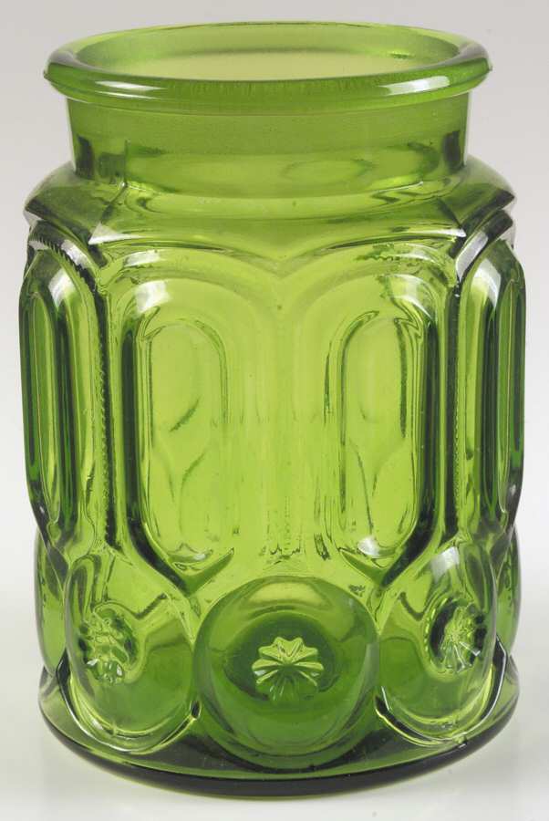 Moon and Star Green Large Canister No Lid by Smith Glass -1