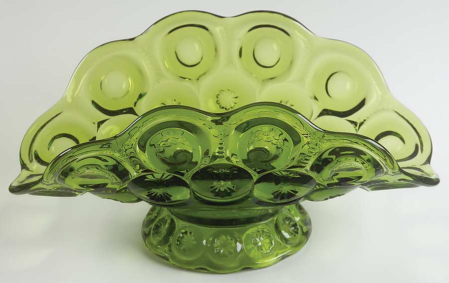 Moon and Star Green Low Banana Stand by Smith Glass -1