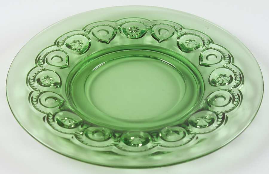 Moon and Star Green Plate by Smith Glass -1
