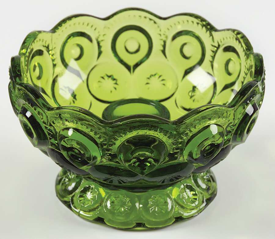 Moon and Star Green Candleholder by Smith Glass -1