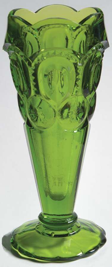 Moon and Star Green 6" Bud Vase by Smith Glass -1