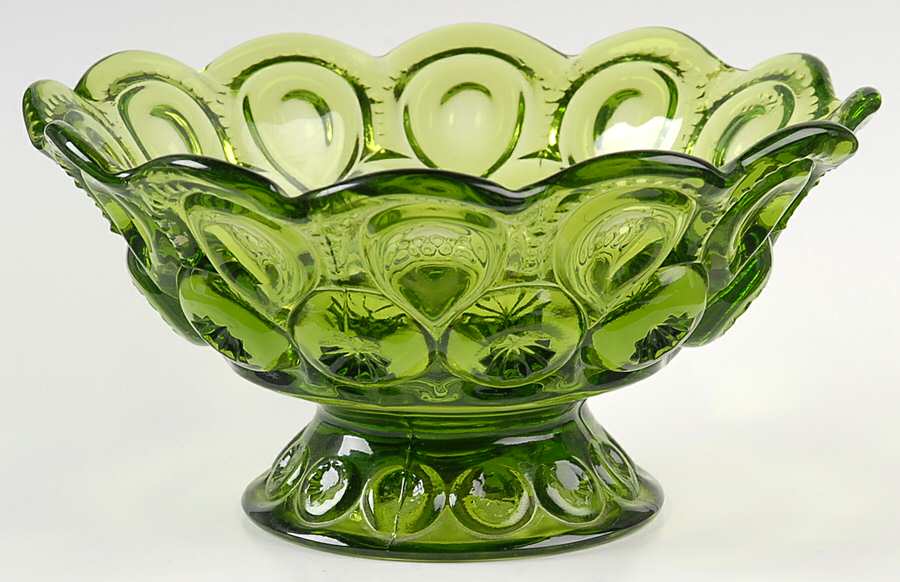 Moon and Star Green Candle Bowl by Smith Glass -1