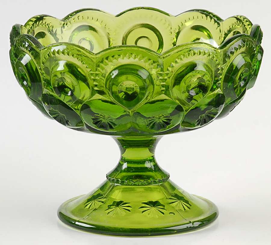 Moon and Star Green Candleholder/Compote by Smith Glass -1
