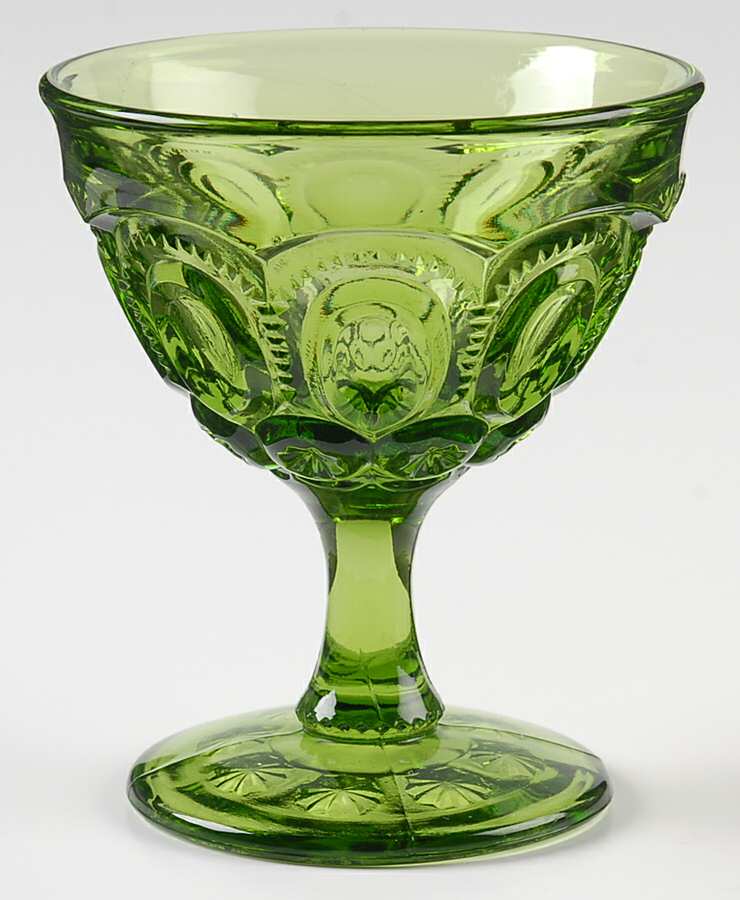 Moon and Star Green Champagne/Tall Sherbet by Smith Glass -1