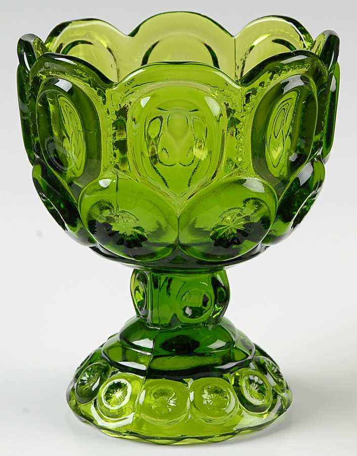 Moon and Star Green Small Compote No Lid by Smith Glass -1