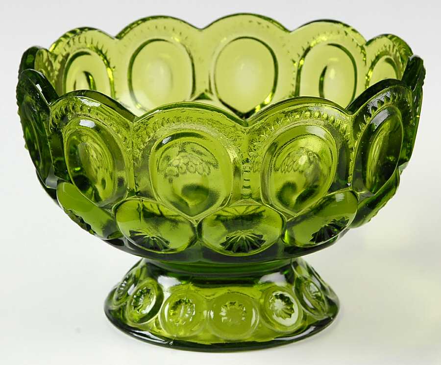 Moon and Star Green 7" Compote No Lid by Smith Glass -1