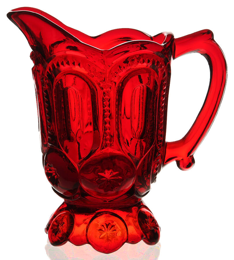 Moon and Star Red Footed Creamer by Smith Glass -1