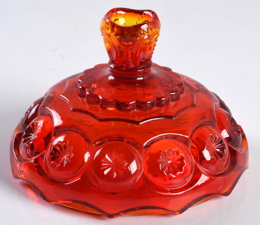 Moon and Star Red Lid for Candy Dish by Smith Glass -1