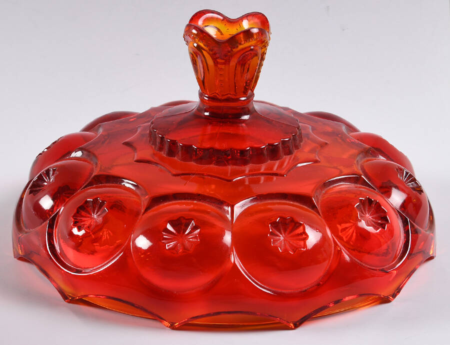 Moon and Star Red Lid for 9" Compote by Smith Glass -1