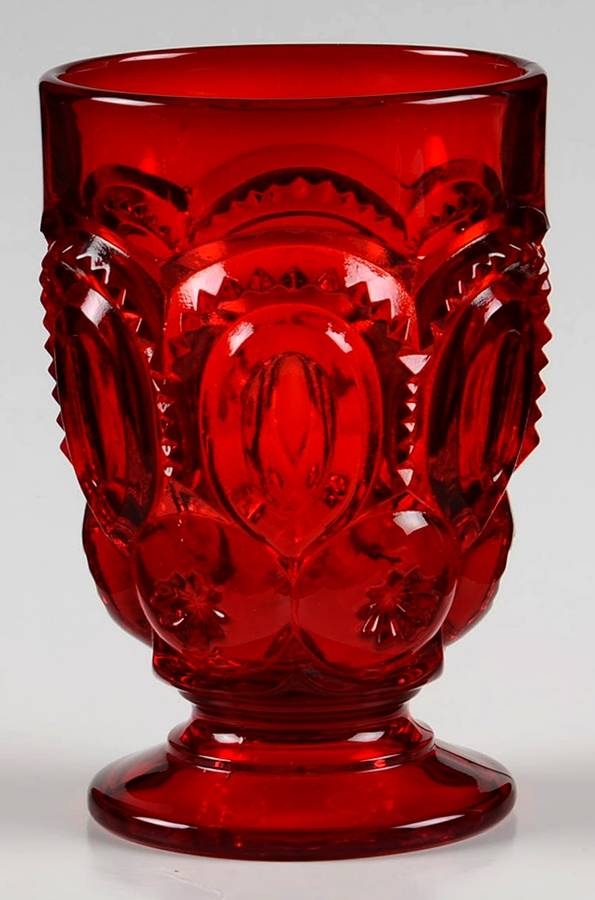 Moon and Star Red 7 Oz Footed Tumbler by Smith Glass -1