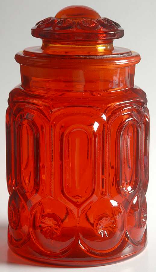 Moon and Star Red Large Canister & Lid by Smith Glass -1