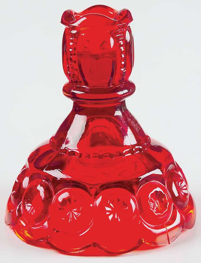 Moon and Star Red Single Light Candlestick by Smith Glass -1