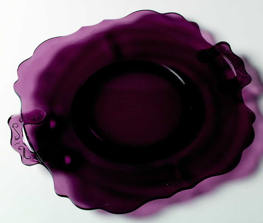 Mt. Pleasant Amethyst Handled Cake Plate by Smith Glass -1