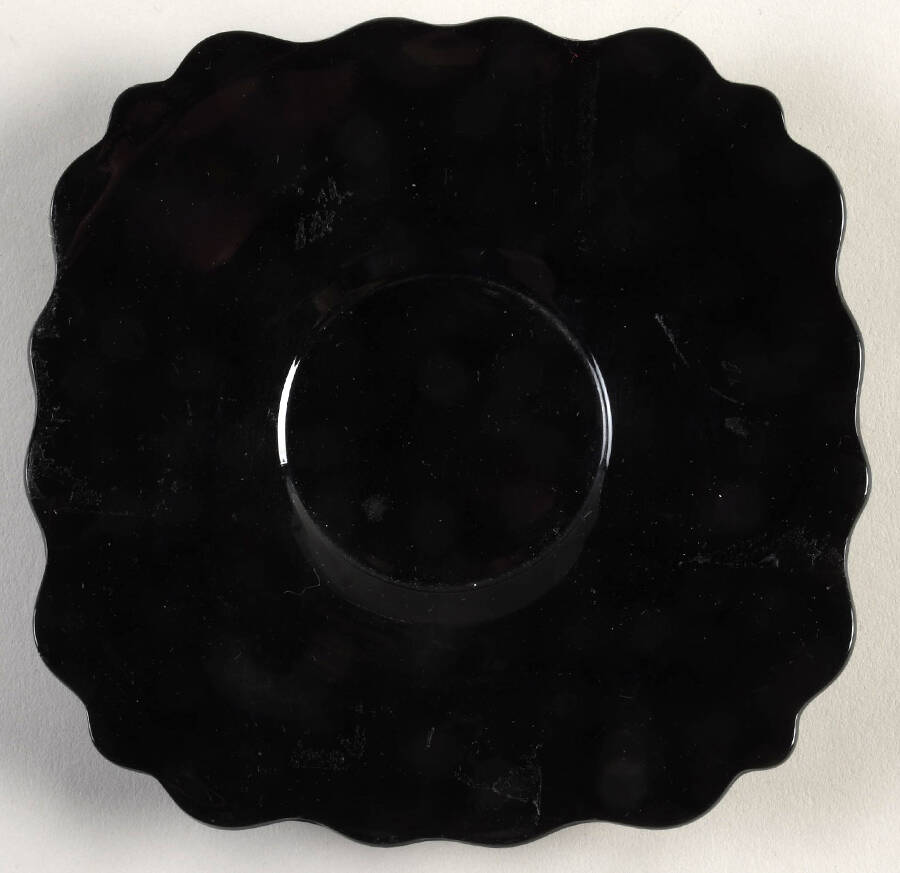 Mt. Pleasant Black (Black Amethyst) Flat Cup Saucer by Smith Glass -1