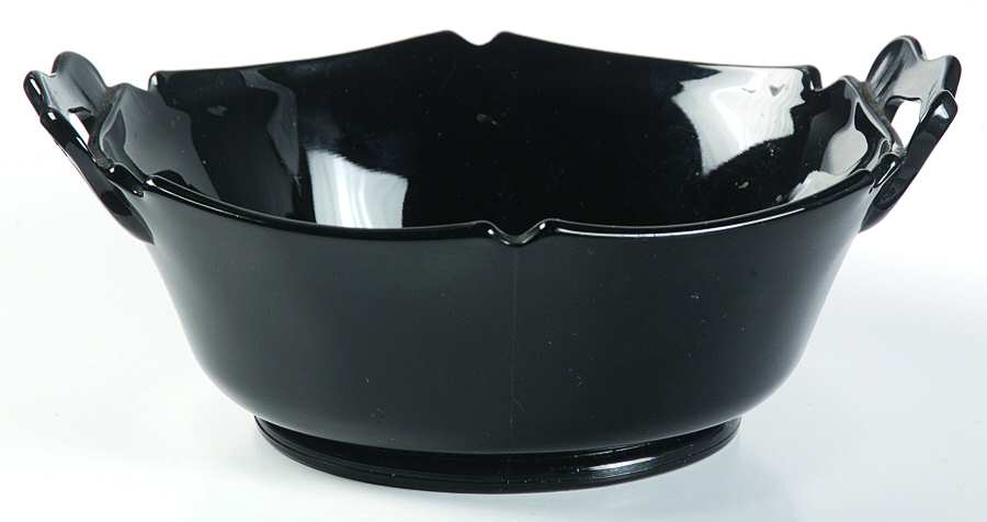Mt. Pleasant Black (Black Amethyst) 6" Handled Bowl by Smith Glass -1