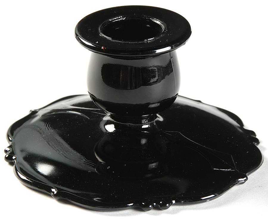 Mt. Pleasant Black (Black Amethyst) Single Light Candlestick by Smith Glass -1