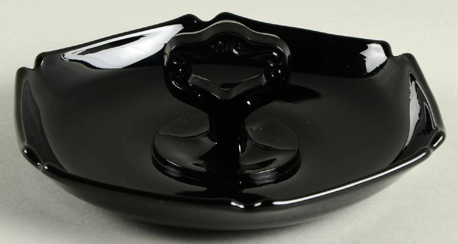 Mt. Pleasant Black (Black Amethyst) Mint Dish by Smith Glass -1