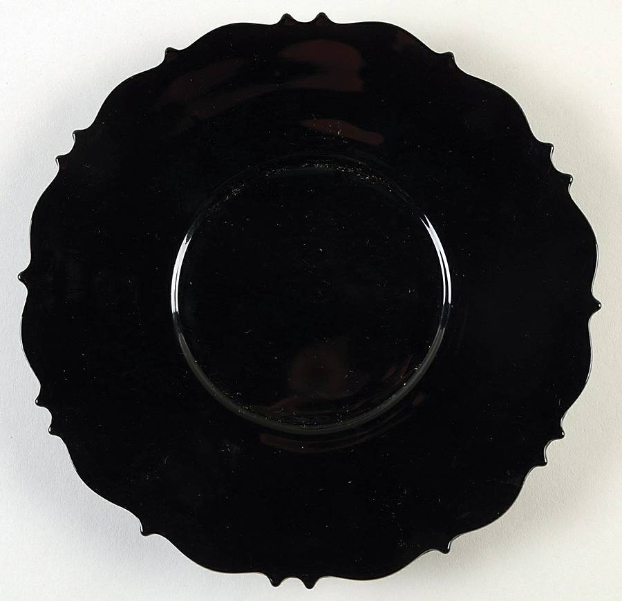 Mt. Pleasant Black (Black Amethyst) 8" Footed Plate by Smith Glass -1
