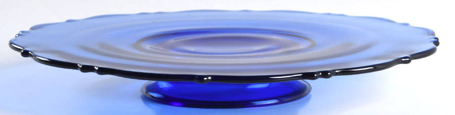 Mt. Pleasant Cobalt Blue Footed Cake Plate by Smith Glass -1