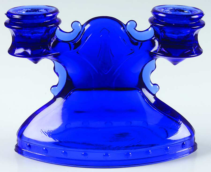 Mt. Pleasant Cobalt Blue Double Light Candlestick by Smith Glass -1