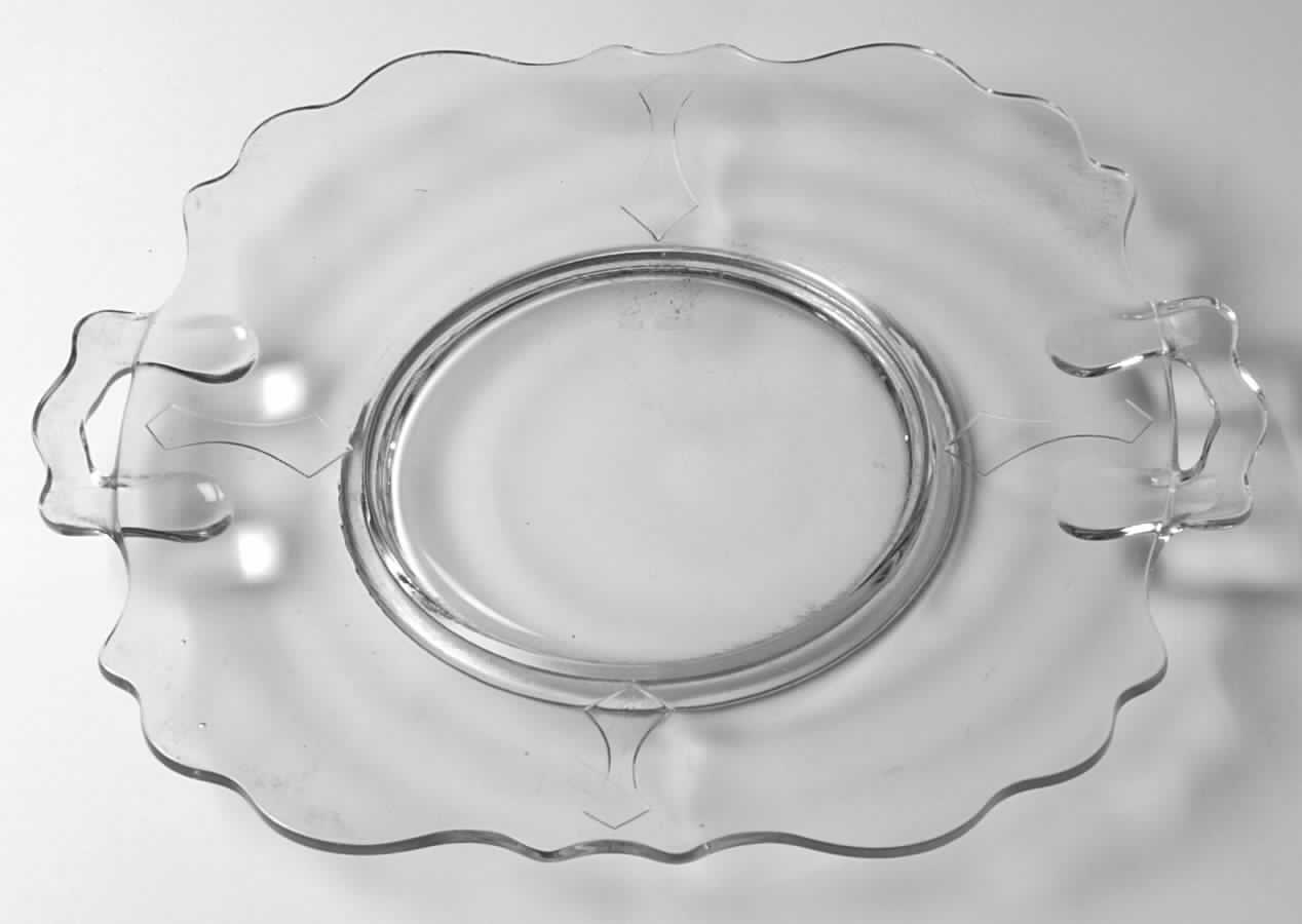 Mt. Pleasant Green Handled Cake Plate by Smith Glass -1