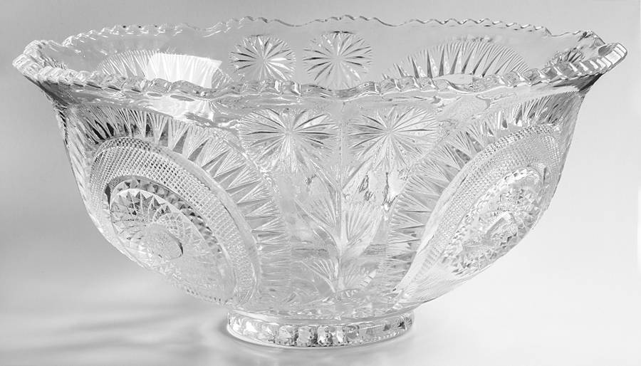 Pinwheel & Stars Flared Punch Bowl by Smith Glass -1