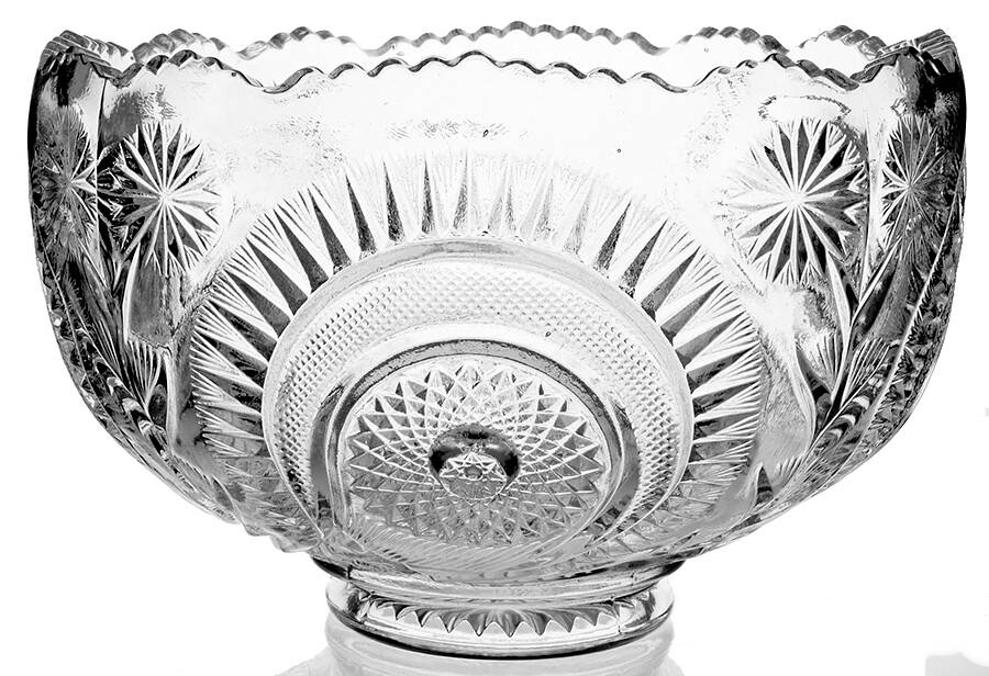 Pinwheel & Stars Punch Bowl by Smith Glass -1
