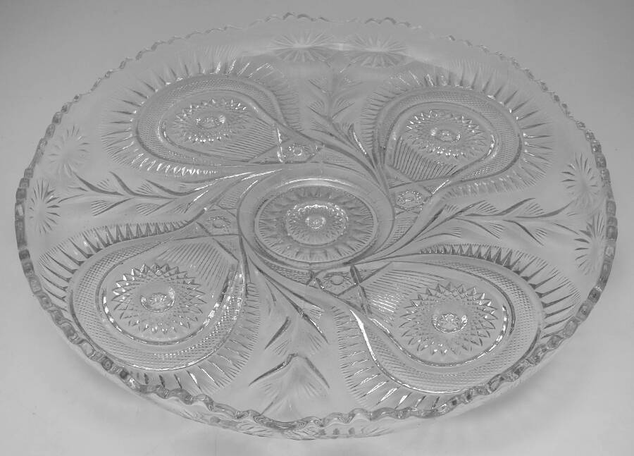 Pinwheel & Stars Punch Bowl Underplate by Smith Glass -1