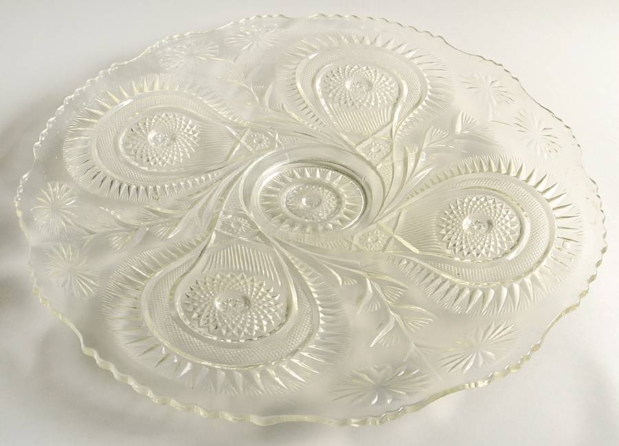 Pinwheel & Stars 21" Torte Plate by Smith Glass -1
