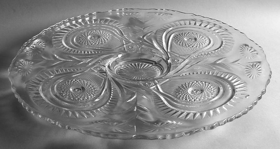 Pinwheel & Stars Punch Bowl Underplate by Smith Glass -1