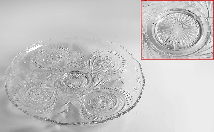 Pinwheel & Stars Cupped Edge Torte Plate by Smith Glass -1