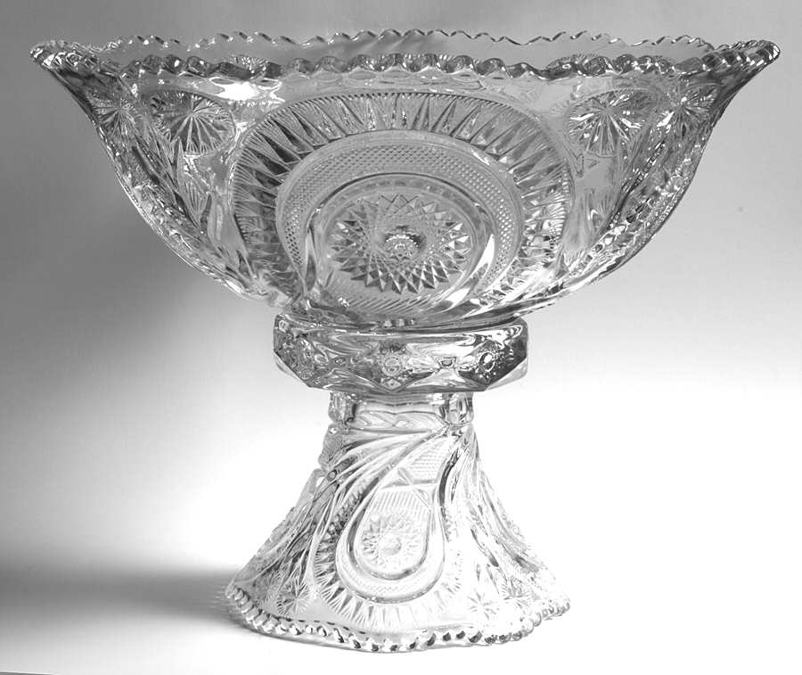 Pinwheel & Stars Punch Bowl with Stand by Smith Glass -1