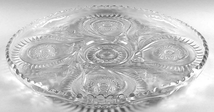 Pinwheel & Stars Punch Bowl Underplate by Smith Glass -1