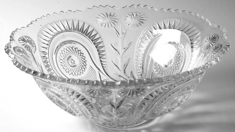 Pinwheel & Stars Flared Punch Bowl by Smith Glass -1