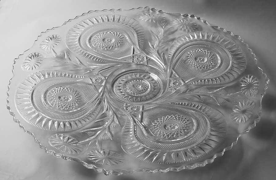 Pinwheel & Stars 22" Torte Plate by Smith Glass -1