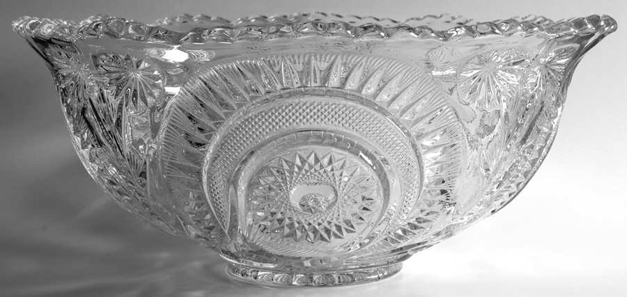 Pinwheel & Stars Flared Punch Bowl by Smith Glass -1