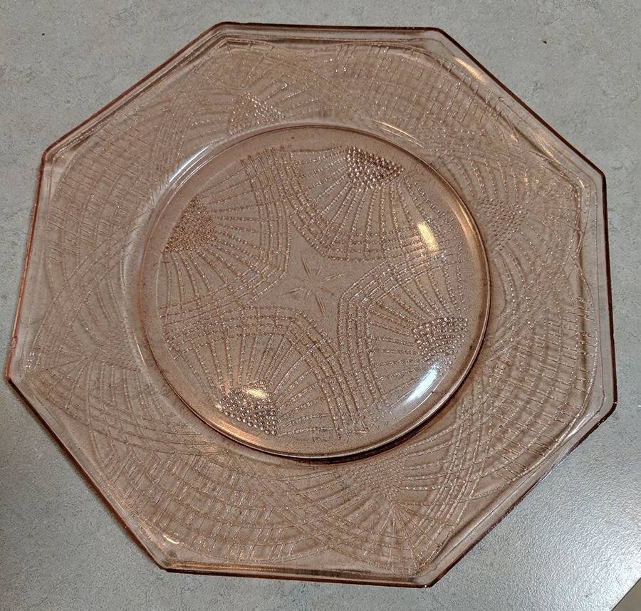 Romanesque Pink 7" Salad Plate by Smith Glass -1