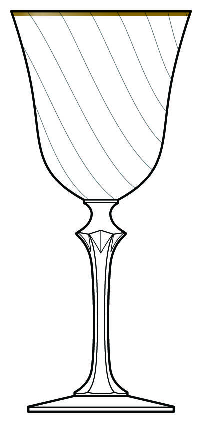 Fedora (Gold Trim) Water Goblet by Spiegelau-1
